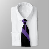 Cravate Triangle rayures en violet et noir (Attaché)