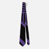 Cravate Triangle rayures en violet et noir (Devant)
