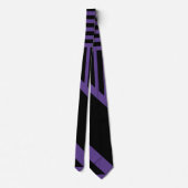 Cravate Triangle rayures en violet et noir (Dos)