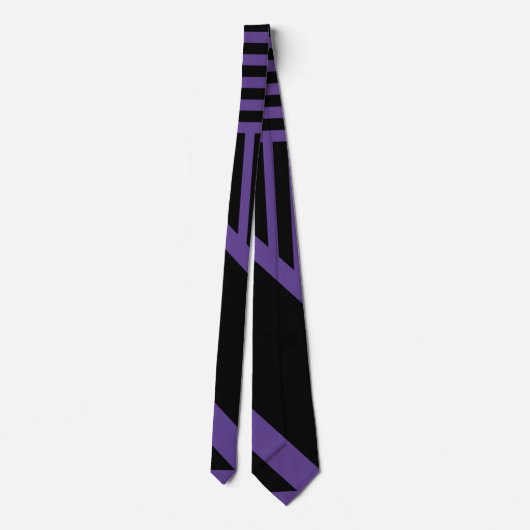 Cravate Triangle rayures en violet et noir (Dos)