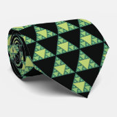 Cravate Triangle Sierpinski dans les tons verts (Roulé)