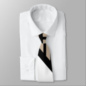 Cravate Triangle - Taupe, noir et blanc (Attaché)