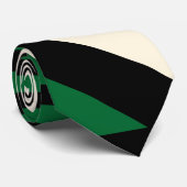 Cravate Triangle - Vert, Crème et Noir (Roulé)