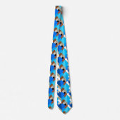 Cravate Triangles Abstraits modernes, Bleu de Cobalt et Br (Dos)