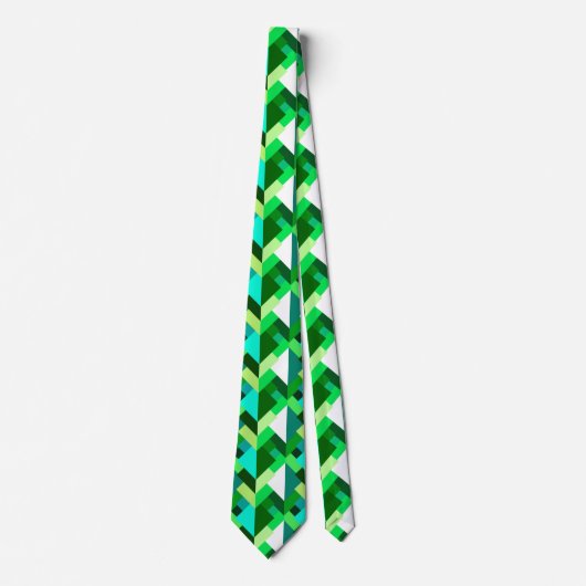 Cravate Triangles Abstraits modernes, Emerald Green et Aqu (Devant)