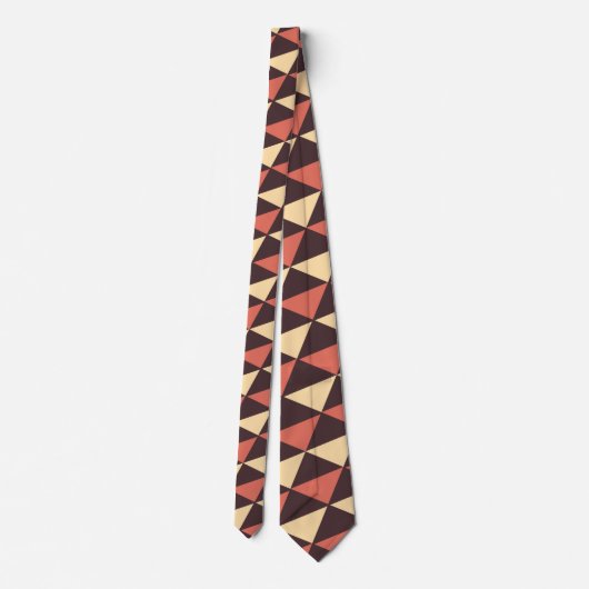 Cravate Triangles Beige Pêche Motif minimal (Dos)