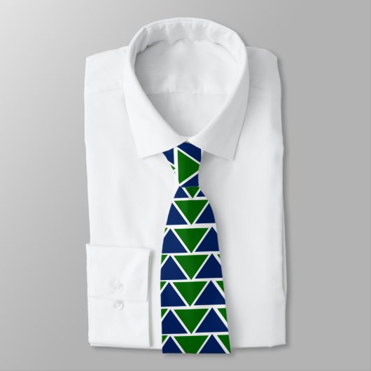 Cravate Triangles bleu et vert (Attaché)