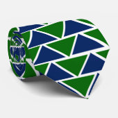 Cravate Triangles bleu et vert (Roulé)
