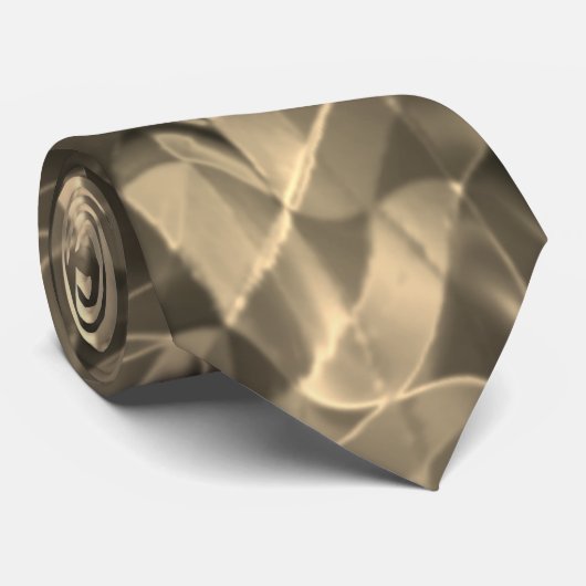 Cravate Triangles courbes bruns ou ondulations. (Roulé)