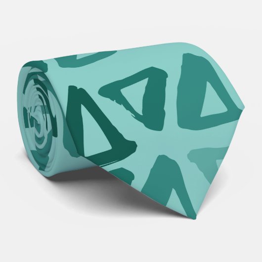 Cravate Triangles de tons verts (Roulé)