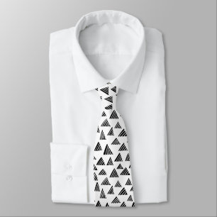 Cravate Triangles éclos 250319 - Noir sur Blanc