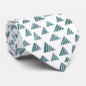 Cravate Triangles Éclos 250319 - Vert Mousse sur Blanc (Roulé)