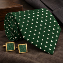 Triangles en ivoire moderne sur motif vert émeraud