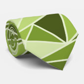 Cravate Triangles géométriques Abstraits, Vert citron (Roulé)