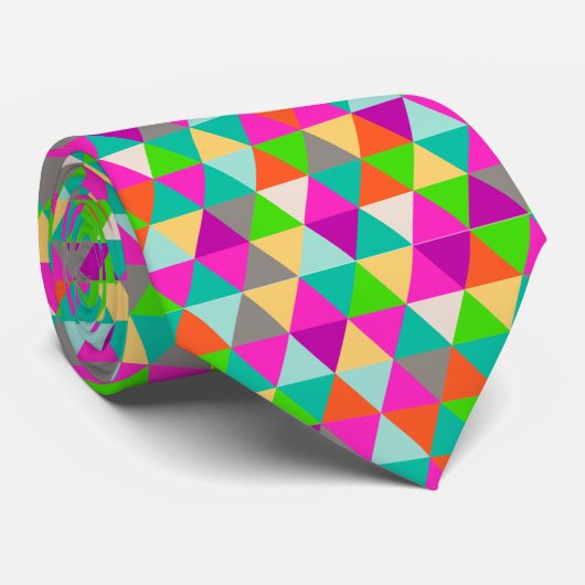 Cravate Triangles géométriques/ajustables PixDezines (Roulé)