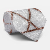 Cravate Triangles géométriques d'or rose moderne chic de (Roulé)