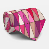 Cravate Triangles géométriques modernes, violet, rose et b (Roulé)