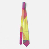 Cravate Triangles géométriques polygonaux brillant coloré  (Dos)