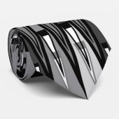 Cravate Triangles Gray Et Noir, (Roulé)