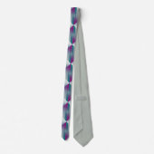 Cravate triangles gris magenta turquoise (Dos)