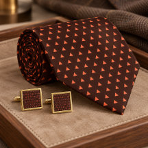 Triangles Kaki Moderne sur Motif Marron