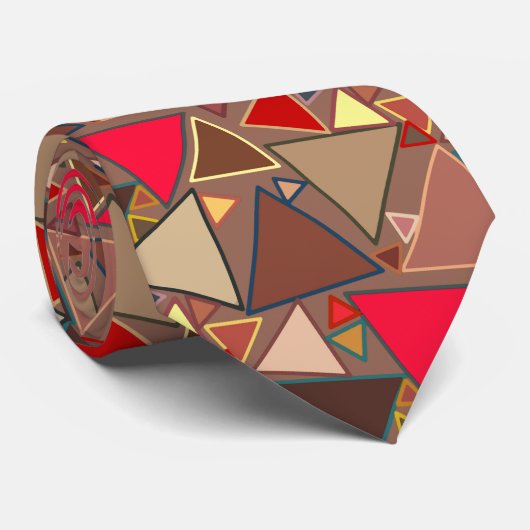 Cravate Triangles Modernes Du Milieu Du Siècle, Taupe, Bro (Roulé)