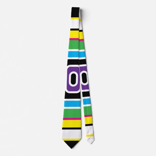 Cravate Triangles Noir Vibrant Motif géométrique (Devant)