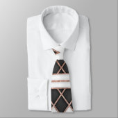 Cravate Triangles noires et blanches d'or rose chic (Attaché)