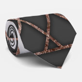 Cravate Triangles noires et blanches d'or rose chic (Roulé)