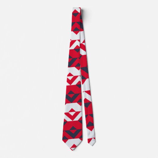 Cravate Triangles rouge bleu Motif minimal (Devant)