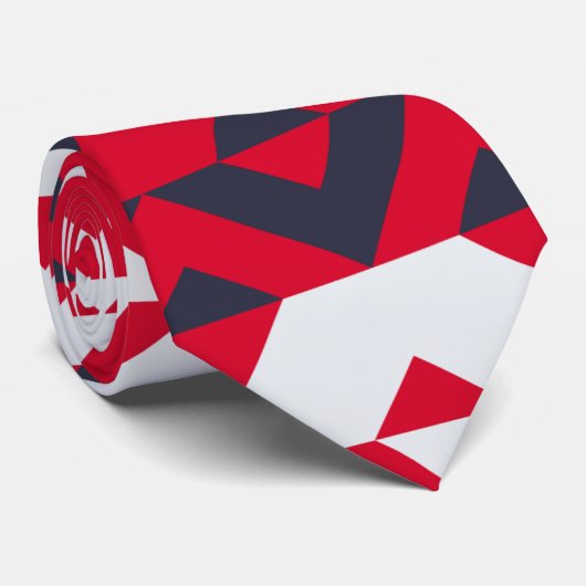 Cravate Triangles rouge bleu Motif minimal (Roulé)
