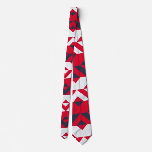 Cravate Triangles rouge bleu Motif minimal (Dos)