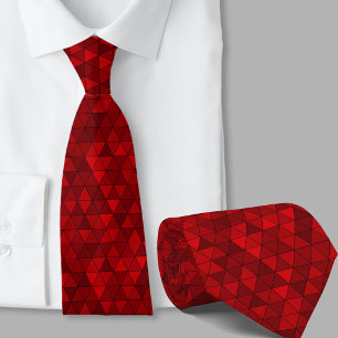 Cravate Triangles rouges motif géométrique hommes moderne