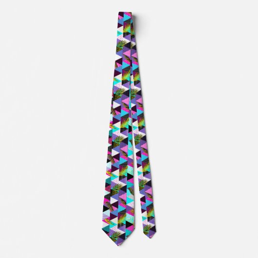 Cravate Triangles Style Neon Memphis (Devant)