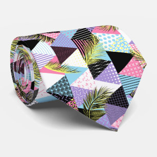 Cravate Triangles Style Pastel Memphis