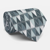 Cravate Triangles texturés gris et blanc. (Roulé)