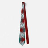 Cravate Triangles turquoises gris bordeaux (Devant)