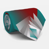 Cravate Triangles turquoises gris bordeaux (Roulé)