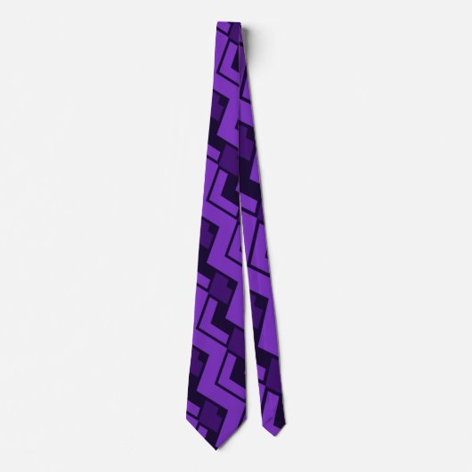 Cravate Triangles violet noir minimaliste Motif (Devant)