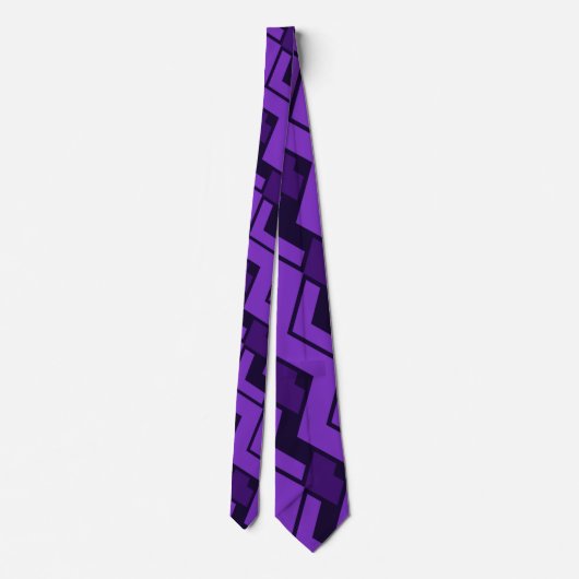 Cravate Triangles violet noir minimaliste Motif (Dos)