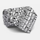 Cravate Tribal Batik - nuances de gris / gris (Roulé)