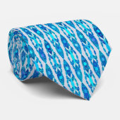 Cravate Tribal Batik - Sapphire Blue et Silver Grey (Roulé)