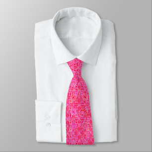Cravate Tribal Batik - tons rose fuchsia