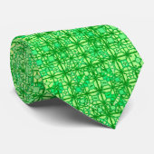 Cravate Tribal Batik - tons verts (Roulé)