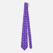 Cravate Tribal Batik - tons violets (Devant)