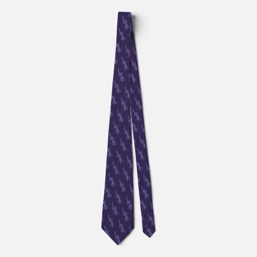 Cravate Tribal Lizard Mauve Motif (Devant)