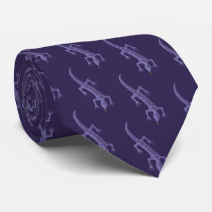 Cravate Tribal Lizard Mauve Motif