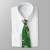 Cravate Tricératops vert Noël (Attaché)