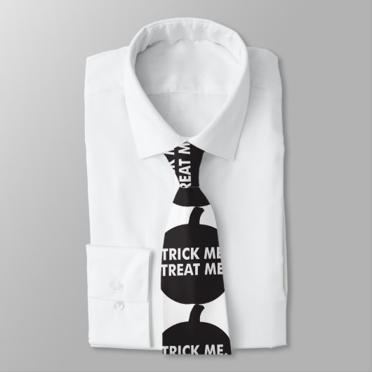 Cravate Trick Me Traite, Blanc Noir (Attaché)