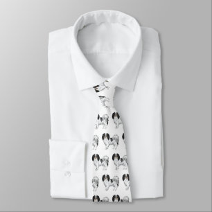 Cravate Tricolor Phalène Chien Motif mignon Amoureux des c